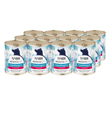 Florida Preventive Line Hypoallergenic консервы для собак при пищевой аллергии (Конина, 340 г. упаковка 12 шт)