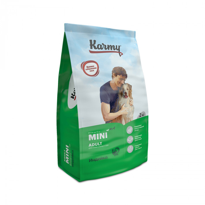 Karmy Mini Adult сухой корм для взрослых собак мелких пород (Индейка, 2 кг.)