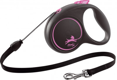 Flexi рулетка Black Design S до 12 кг (5 м трос) (Розовый)