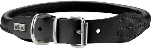 Hunter ошейник кожаный Round&Soft Elk (46 - 51 см., Черный)