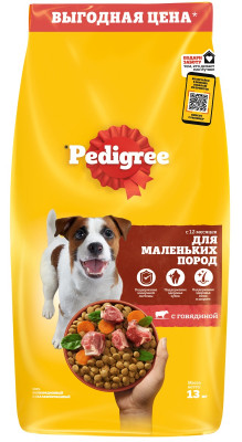 Pedigree для взрослых собак мелких пород (Говядина, 13 кг.)