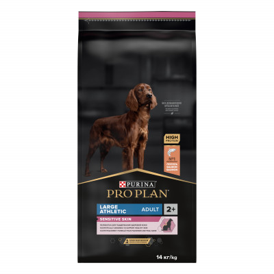 Pro Plan Large Adult Athletic для крупных собак атлетического телосложения с чувствительной кожей (Лосось, 14 кг.)