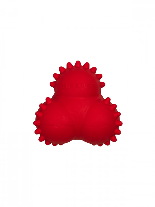 Playology Squeaky Bounce Ball жевательный тройной мяч с ароматом говядины (Красный)