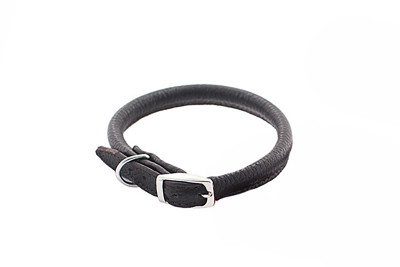 ZooM ошейник кожаный круглый Cord (38-43 см., Черный)