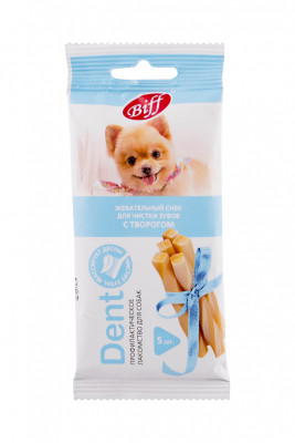 TiTBiT Biff Dent жевательный снек для собак мелких пород (Творог, 35 г.)