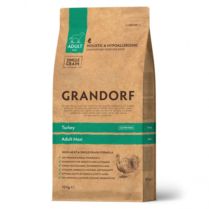 Grandorf Maxi корм для взрослых собак крупных пород (Индейка, 10 кг.)