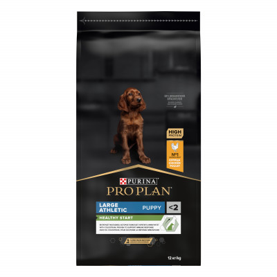 Pro Plan Large Puppy Athletic для щенков крупных пород атлетического телосложения (Курица, 12 кг.)