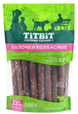 TiTBiT палочки колбасные для собак (Говядина, 550 г.)