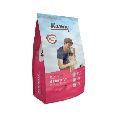 Karmy Sensitive Mini сухой корм для собак мелких пород с чувствительным пищеварением (Лосось, 2 кг.)