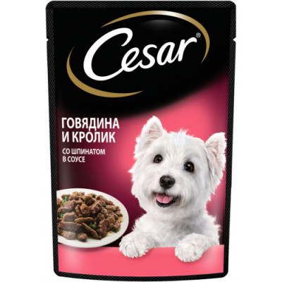 Cesar пауч для собак (Говядина,кролик и шпинат, 85 г.)