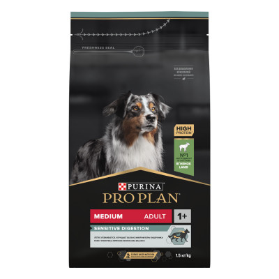 Корм для собак Pro Plan Medium Adult Sensitive Digestion ягненок 1.5 кг (для средних пород)