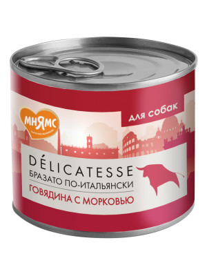 Мнямс "Бразато по-итальянски" консервы для собак всех пород (Говядина и морковь, 200 г.)