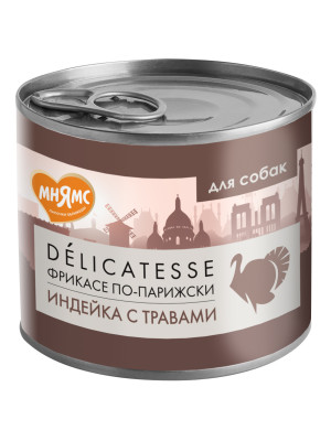 Мнямс "Фрикасе по-парижски" консервы для собак всех пород (Индейка и травы, 200 г.)