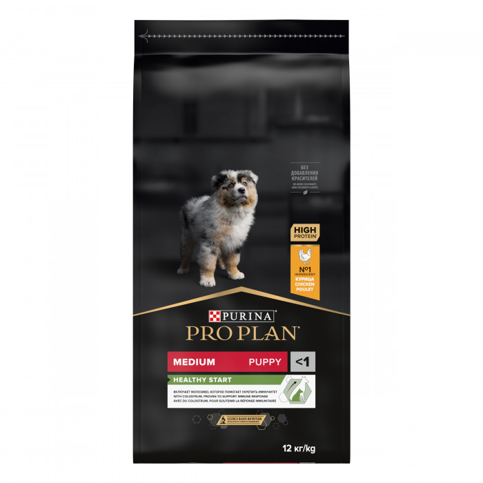 Pro Plan Medium Puppy корм для щенков средних пород (Курица, 12 кг.)