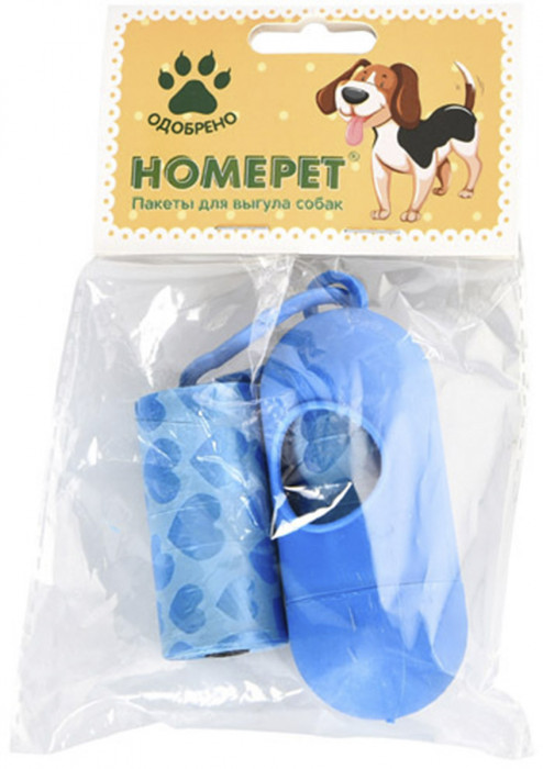 HOMEPET пакеты для выгула собак с держателем (2*20 шт.)