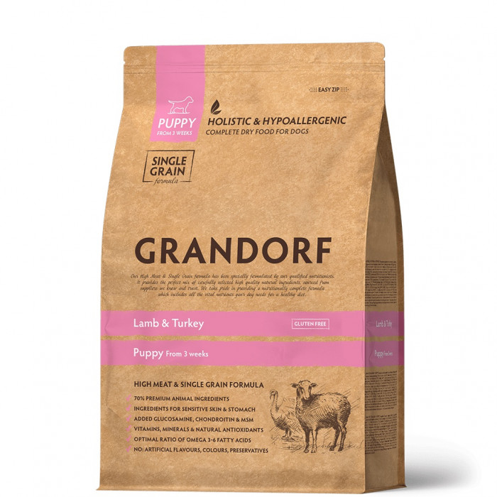 Grandorf Lamb & Turkey Puppy корм для щенков всех пород (Ягненок и индейка, 1 кг.)