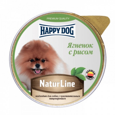 Happy Dog NaturLine консервы для собак (паштет) (Ягненок и рис, 125 г.)
