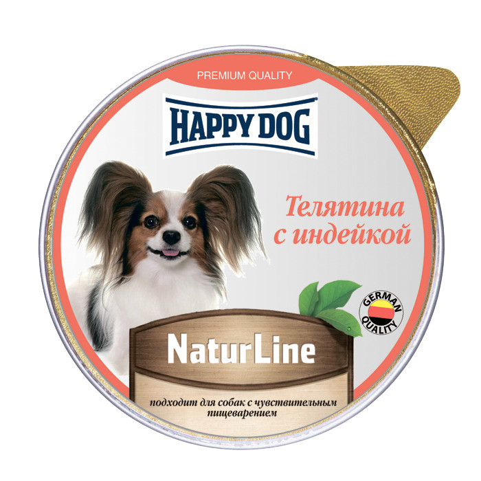 Happy Dog NaturLine консервы для собак (паштет) (Телятина и индейка, 125 г.)