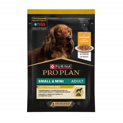 Pro Plan пауч для собак склонных к набору веса мелких и карликовых пород (Курица, 85 г.)