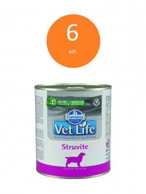 Vet Life Dog Struvite консервы для собак для растворения струвитных уролитов (Курица, 300 г. упаковка 6 шт)