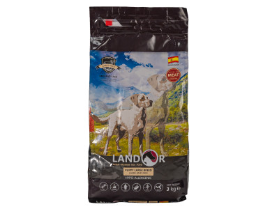Landor Puppy Large Breed Dog сухой корм для щенков крупных пород (Ягненок, рис, 3 кг.)