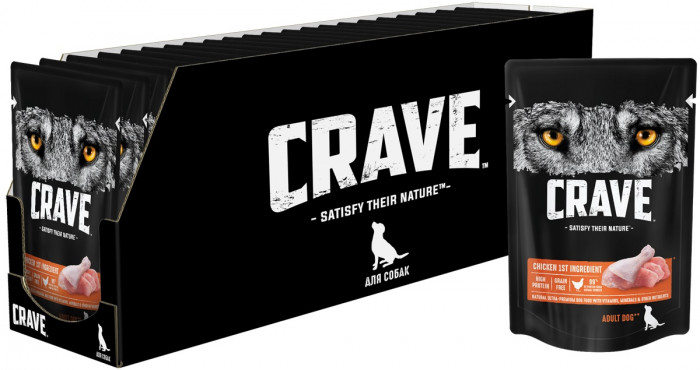 Crave пауч для собак (Курица, 85 г. упаковка 28 шт)