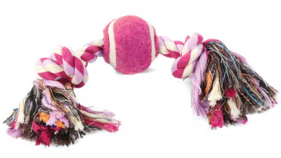 Triol игрушка Mini Dogs "Веревка, 2 узла и мяч" для собак мелких пород