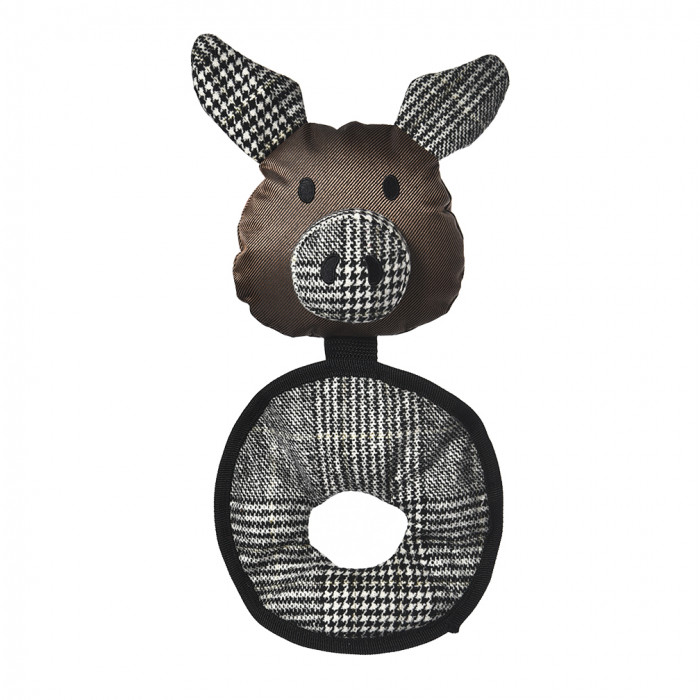 Pet-it Oxford игрушка для собак мягкая Свинка-кольцо с пищалкой (17 х 33,5 см.)