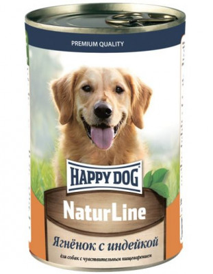 Happy Dog Natur Line консервы для собак (Ягненок и индейка, 410 г.)
