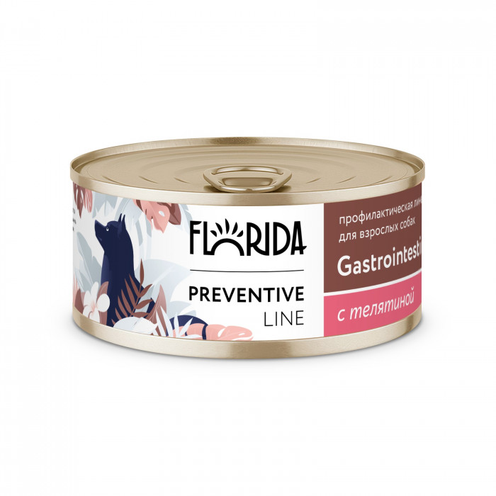 Florida Preventive Line Gastrointestinal консервы для собак при расстройствах пищеварения (Телятина, 100 г.)