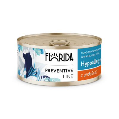 Florida Preventive Line Hypoallergenic консервы для собак при пищевой аллергии (Индейка, 100 г.)