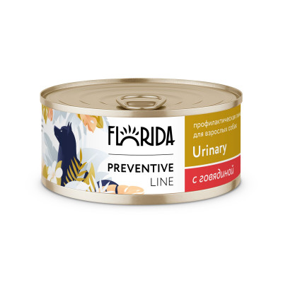 Florida Preventive Line Urinary консервы для собак для профилактики мочекаменной болезни (Говядина, 100 г.)