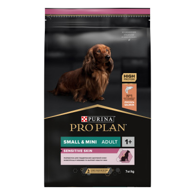 Pro Plan Small &amp; Mini Adult Sensitive Skin корм для взрослых собак мелких и карликовых пород (Лосось, 7 кг.)