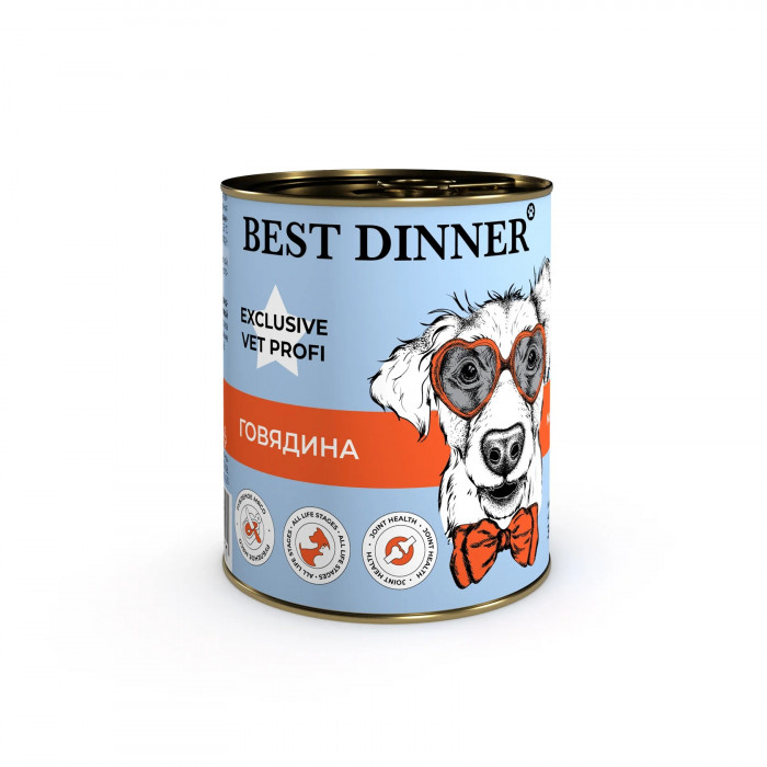 Best Dinner Vet Profi Mobility консервы для взрослых собак при заболевании суставов (Говядина, 340 г.)
