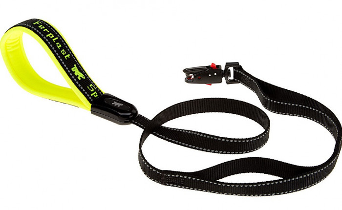 Ferplast поводок нейлоновый Sport Dog Matic (20 мм. х 120 см., Жёлтый)