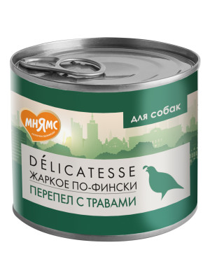 Мнямс "Жаркое по-фински" консервы для собак всех пород (Перепелка и травы, 200 г.)