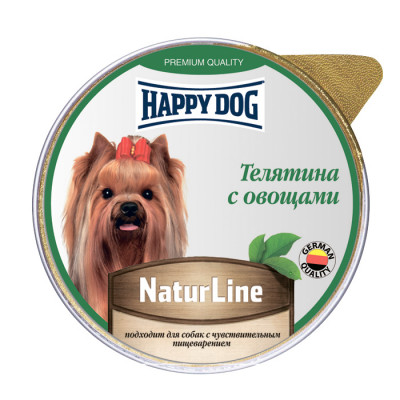 Happy Dog NaturLine консервы для собак (паштет) (Телятина и овощи, 125 г.)