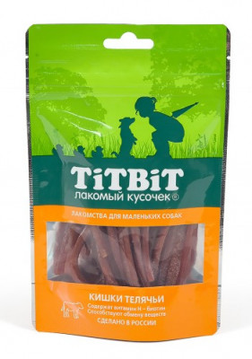 TiTBiT кишки телячьи лакомство для маленьких собак (50 г.)