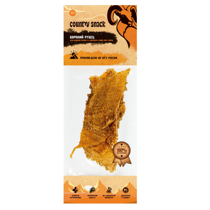 Country snack лакомство "Бараний рубец" для собак (40 г.)
