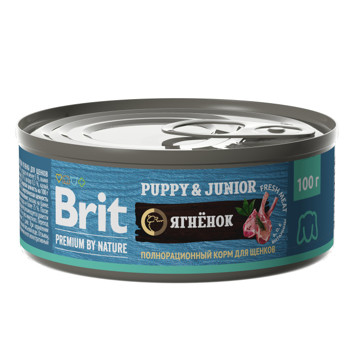 Brit Premium by Nature консервы для щенков всех пород (Ягненок, 100 г.)