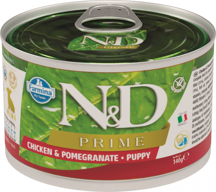 Farmina N&D Dog Prime Puppy Mini консервы для щенков мелких пород (Курица и гранат, 140 г.)