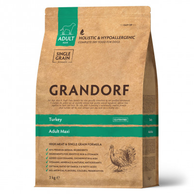 Grandorf Maxi корм для взрослых собак крупных пород (Индейка, 3 кг.)