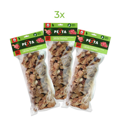 Pesta лакомство легкое говяжье для собак (3 упаковки по 135 г.)