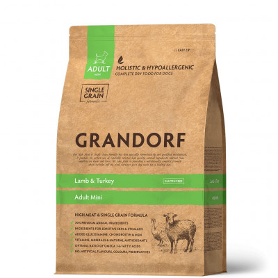 Grandorf Lamb &amp; Turkey Mini корм для взрослых собак мини пород (Ягненок и индейка, 8 кг.)