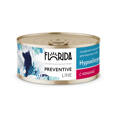 Florida Preventive Line Hypoallergenic консервы для собак при пищевой аллергии (Конина, 100 г.)