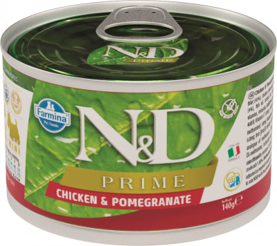 Farmina N&amp;D Dog Prime Adult Mini консервы для взрослых собак мелких пород (Курица и гранат, 140 г.)