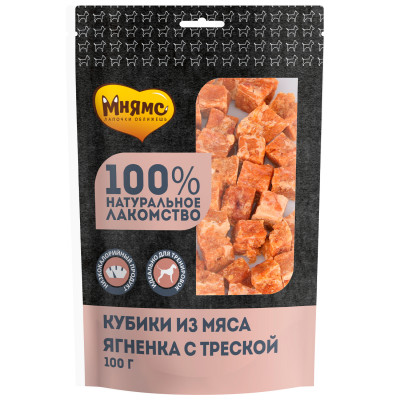 Мнямс Кубики ягненка с треской для собак (100 г.)