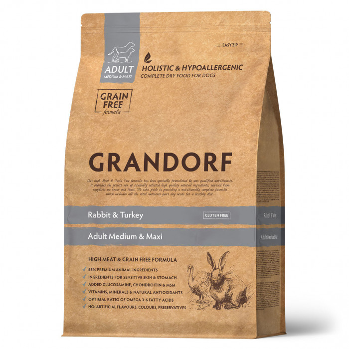 Grandorf Rabbit & Turkey корм для взрослых собак средних и крупных пород (Кролик и индейка, 1 кг.)