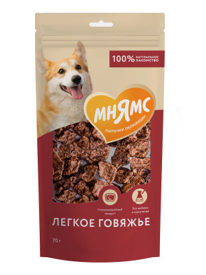 Мнямс лакомство для собак "Легкое говяжье" (70 г.)