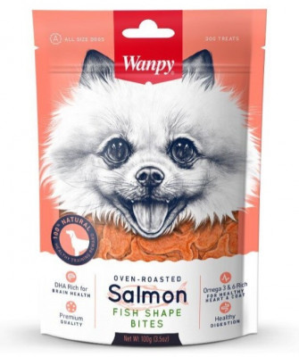 Wanpy Dog лакомые кусочки из нежного лосося в форме рыбок (100 г.)